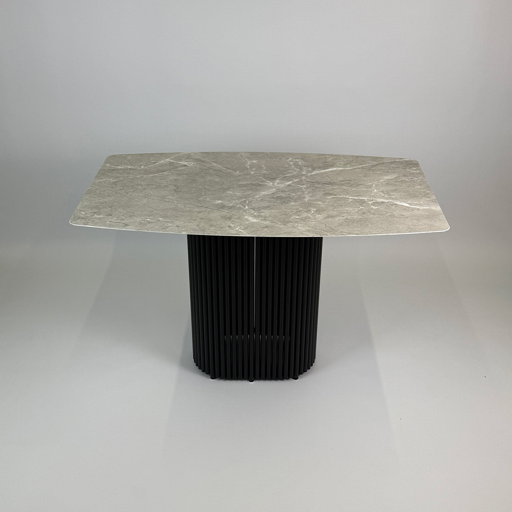 Обеденный стол TRUBIS Wood+Glass с фотопечатью под мрамор, 120 х 71.5 см