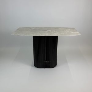 Обеденный стол TRUBIS Wood+Glass с фотопечатью под мрамор, 120 х 71.5 см