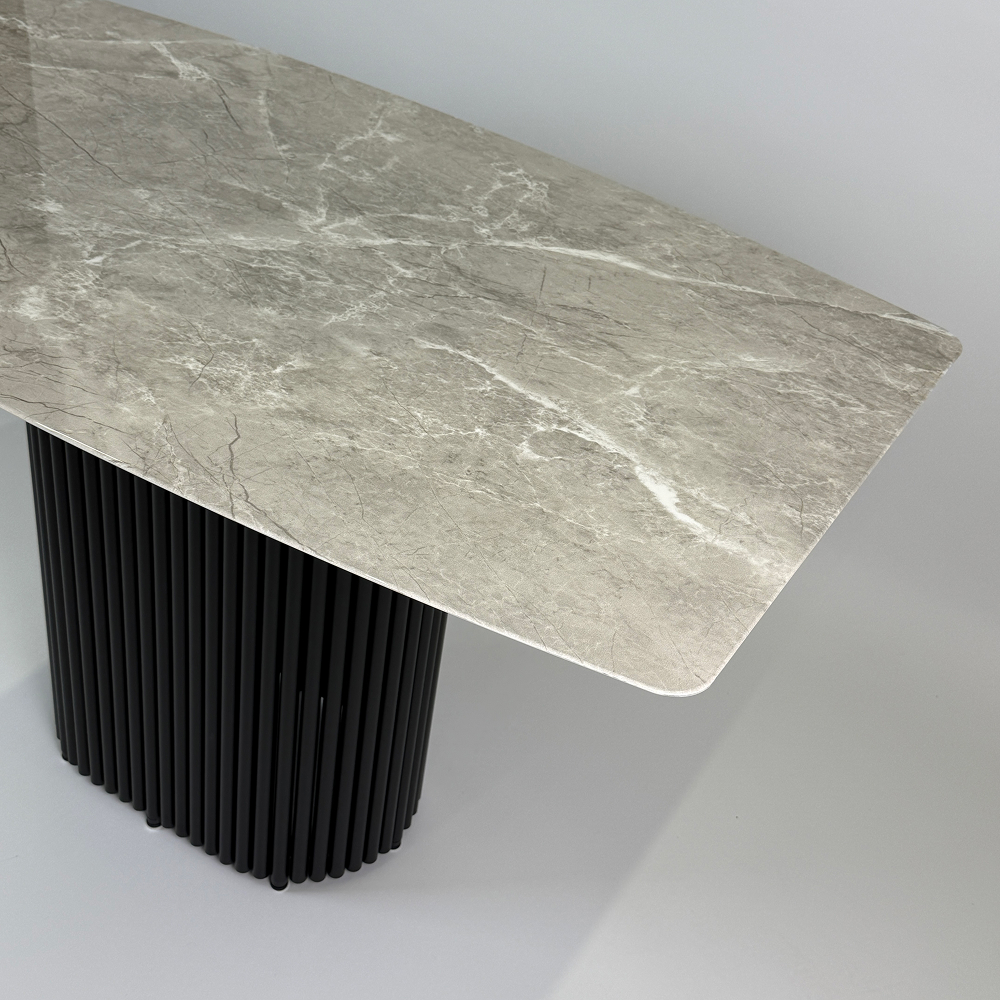 Обеденный стол TRUBIS Wood+Glass с фотопечатью под мрамор, 120 х 71.5 см