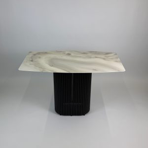 Обеденный стол TRUBIS Wood+Glass с мраморной фотопечатью, 120 х 71.5 см