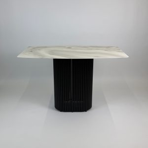 Обеденный стол TRUBIS Wood+Glass с мраморной фотопечатью, 120 х 71.5 см