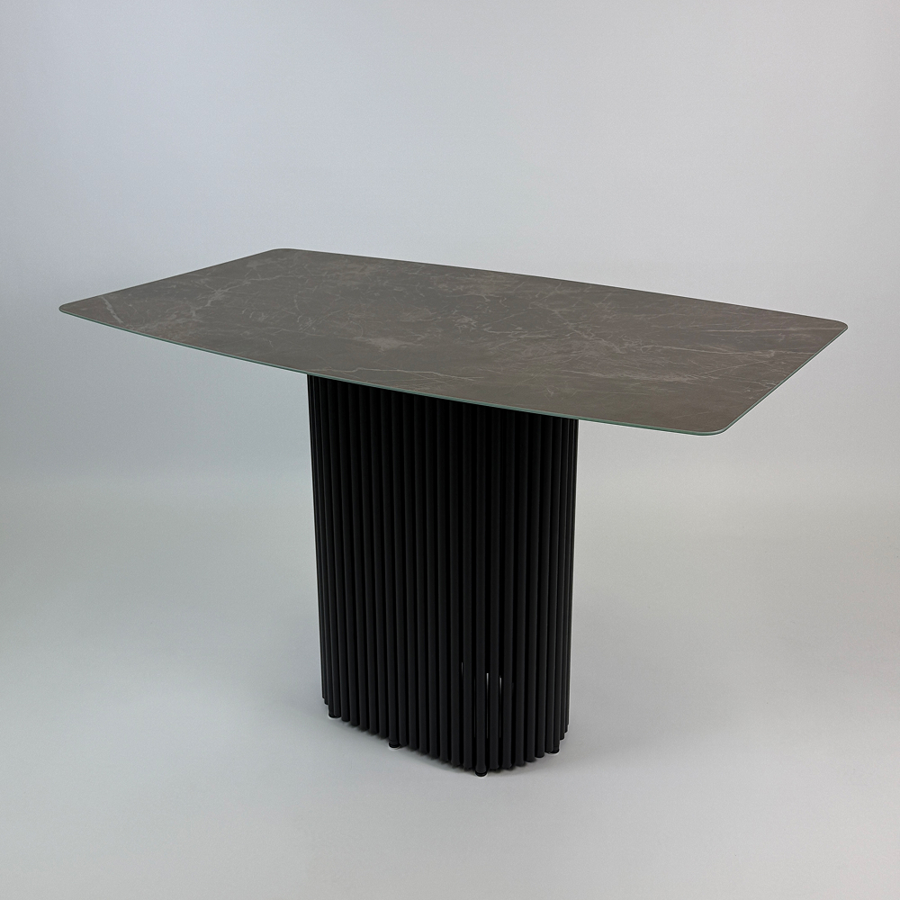 Обеденный стол TRUBIS с фотопечатью под тёмный мрамор, 120 х 71.5 см