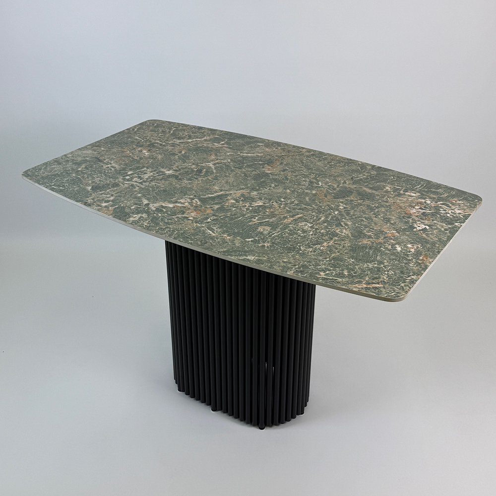 Обеденный стол TRUBIS черный с керамогранитом, 120 х 71.5 см