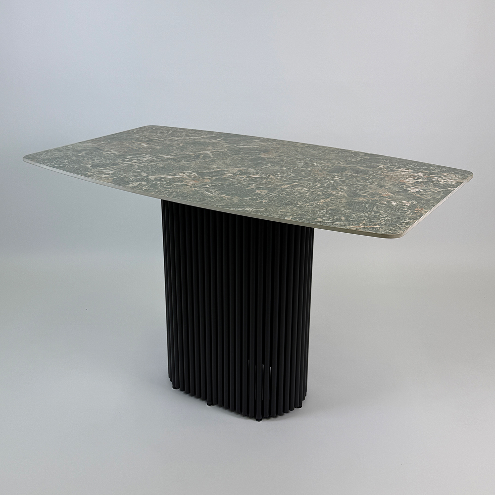 Обеденный стол TRUBIS черный с керамогранитом, 120 х 71.5 см